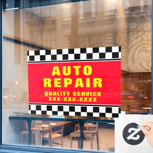 Automatisch repareren van gecheckte vlaggenbanner  raamsticker (Cafe Raam)