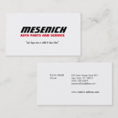 Automatisch repareren van oude auto koelen visitekaartje (Voorkant / Achterkant)