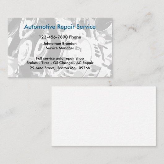 Automatisch repareren visitekaartje (Voorkant / Achterkant)