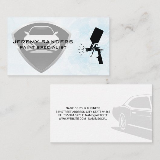 Automatisch technicus | Autodiensten Visitekaartje (Voorkant / Achterkant)