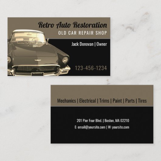 Automatisch terugzetten herstellen | Reparatiescho Visitekaartje (Voorkant / Achterkant)