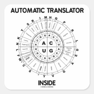 Automatisch vertaler in (RNA Codon Wheel) Vierkante Sticker