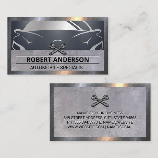 Automatisch voorste Uitzicht | Logo's van Wrenches Visitekaartje (Voorkant / Achterkant)