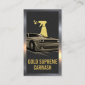 Automatisch wassen | Muscle Car | Leer Metallic Visitekaartje (Voorkant)