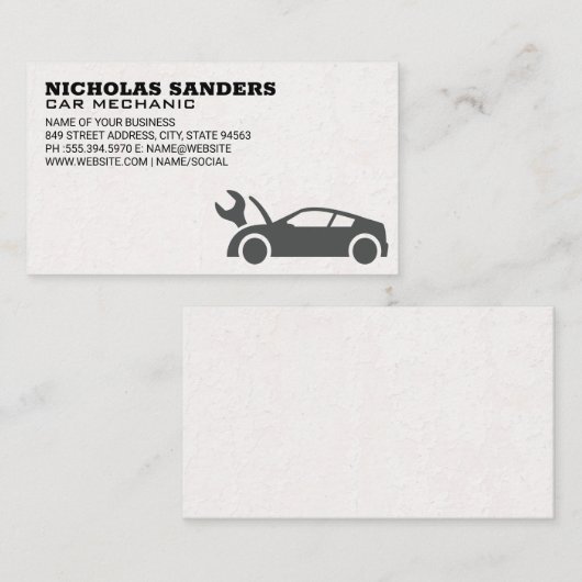 Automatisch winkelen | Auto moersleutel pictogram Visitekaartje (Voorkant / Achterkant)