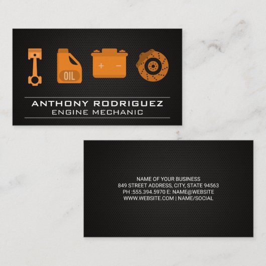 Automatisch winkelen | autoonderhoud visitekaartje (Voorkant / Achterkant)