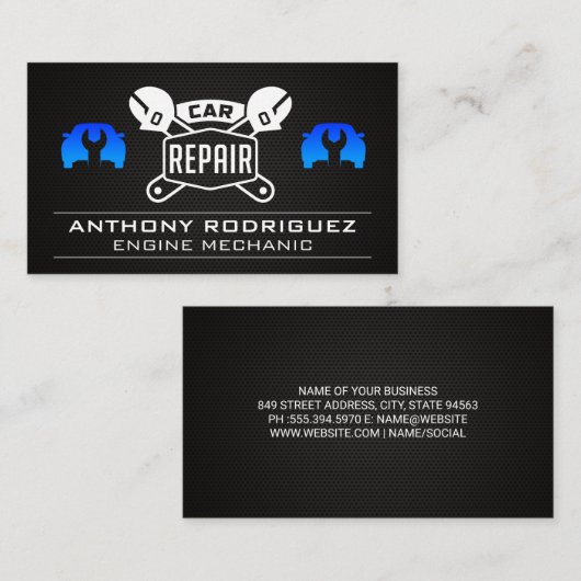 Automatisch winkelen | Wrenches | Mechanisch repar Visitekaartje (Voorkant / Achterkant)