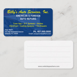 Automatische autoreparatiemechanisme met twee kant visitekaartje