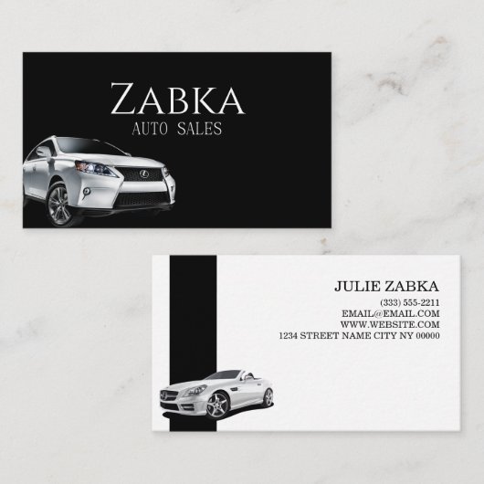 Automatische autoverkoop visitekaartje (Voorkant / Achterkant)