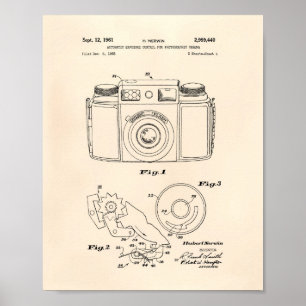 Automatische blootstelling 1961 oude kunstpoot poster