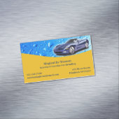 Automatische detailing van waterdruppels magnetisch visitekaartje (Voorbeeld)