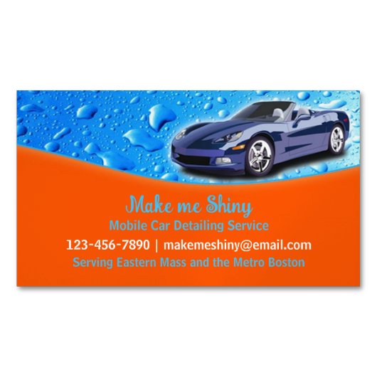 Automatische detailing van waterdruppels magnetisch visitekaartje (Voorkant)