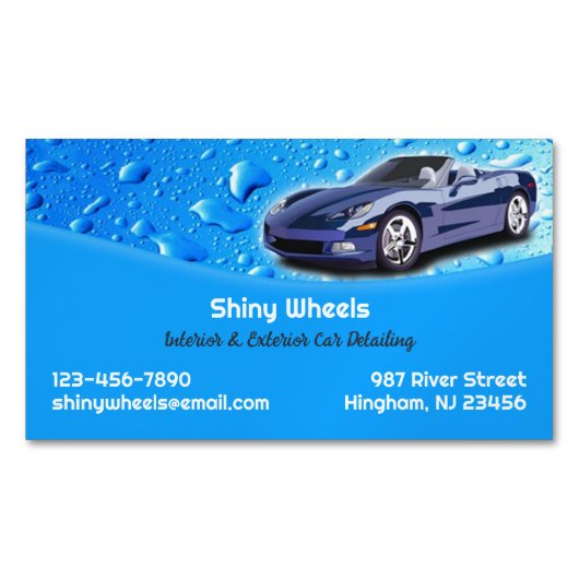 Automatische detailing van waterdruppels magnetisch visitekaartje (Voorkant)