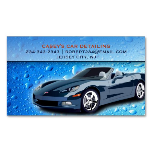 Automatische detailing van waterdruppels magnetisch visitekaartje (Voorkant)