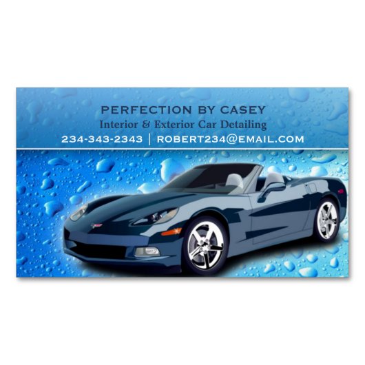 Automatische detailing van waterdruppels magnetisch visitekaartje (Voorkant)