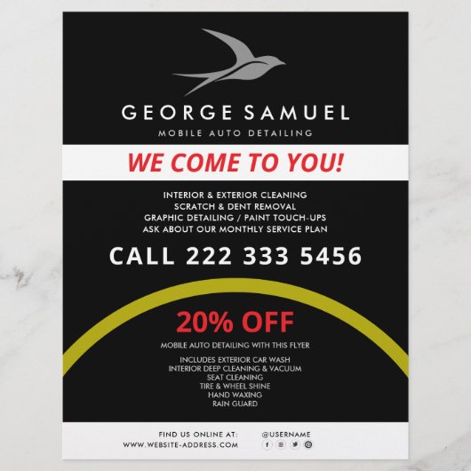 Automatische details | Auto Repair Shop Flying Bir Flyer (Voorkant)