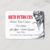 Automatische details rood, wit en zwart visitekaartje (Voorkant)