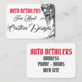 Automatische details rood, zwart, wit, zwart en gr visitekaartje (Voorkant / Achterkant)