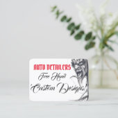 Automatische details rood, zwart, wit, zwart en gr visitekaartje (Staand voorkant)