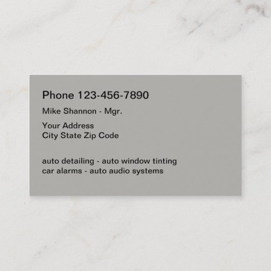 Automatische details van het venster Tinting Visitekaartje (Achterkant)