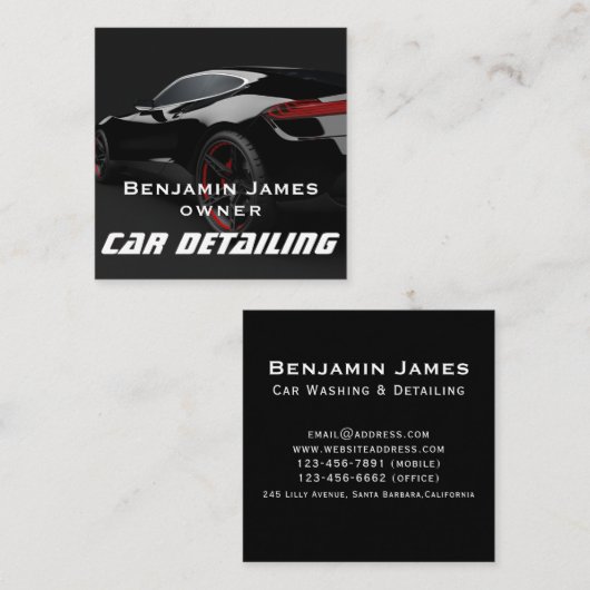 Automatische details vierkante visitekaartje (Voorkant / Achterkant)