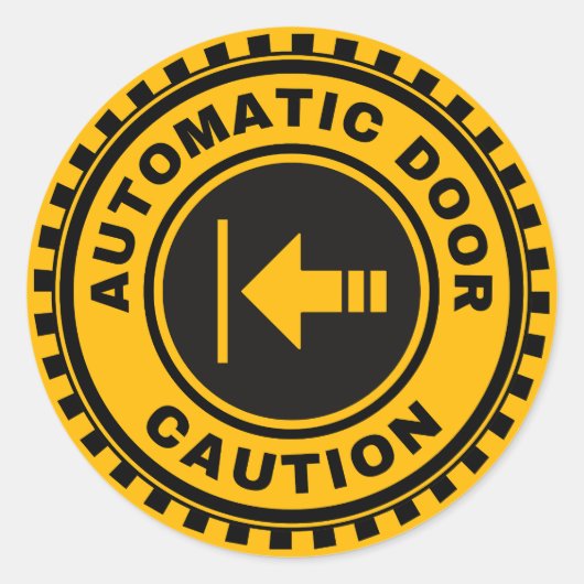 Automatische deur naar links ronde sticker (Voorkant)