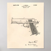 Automatische Firearm 1938 Patent Art Old Peper Poster (Voorkant)