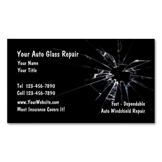 Automatische glasreparatie magnetisch visitekaartje (Voorkant)