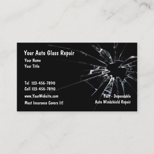 Automatische glasreparatie visitekaartje (Voorkant)