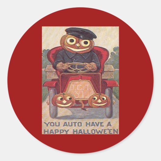automatische Halloween Ronde Sticker (Voorkant)