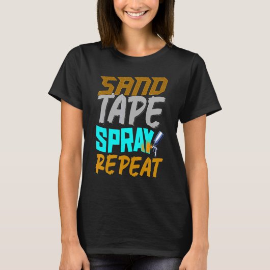 Automatische hoofdletterverf en tapespray automati t-shirt (Voorkant)