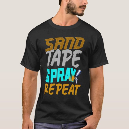 Automatische hoofdletterverf en tapespray automati t-shirt (Voorkant)