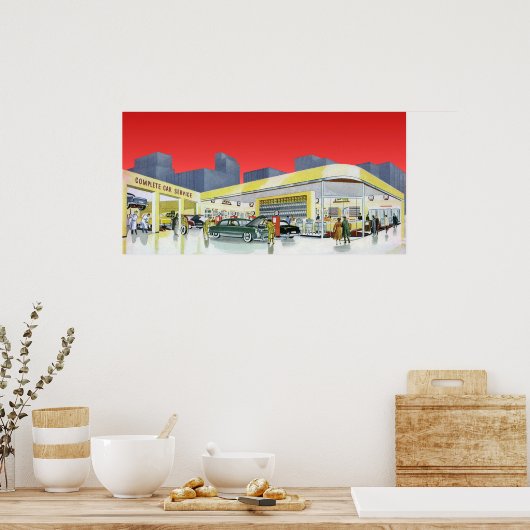 automatische mechanica Complete autoservice Garag Poster (Keuken)