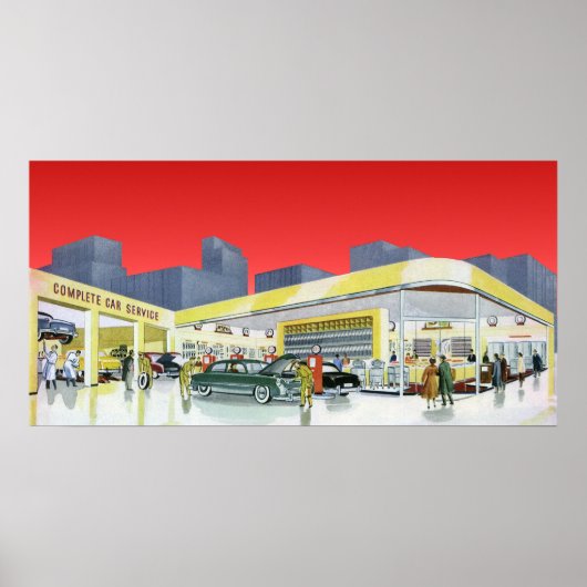 automatische mechanica Complete autoservice Garag Poster (Voorkant)