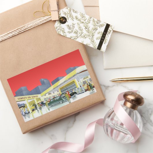 automatische mechanica Complete autoservice Garag Rechthoekige Sticker (Geschenken)