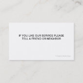 Automatische mechanische Visitekaartjes (Achterkant)