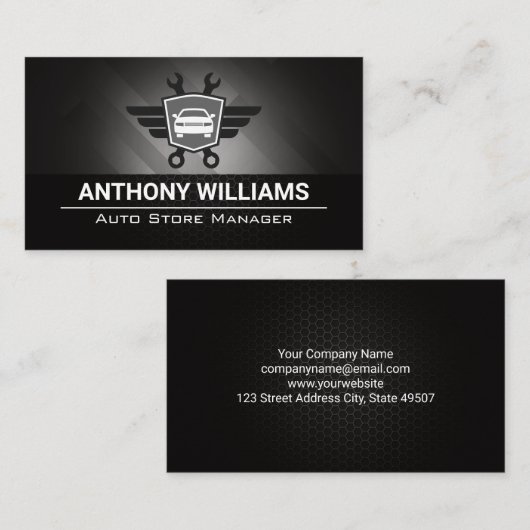 Automatische moersleutels Logo | metaalkoolstofvez Visitekaartje (Voorkant / Achterkant)