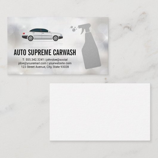 Automatische reinigingssproei | ACHTERGROND Visitekaartje (Voorkant / Achterkant)