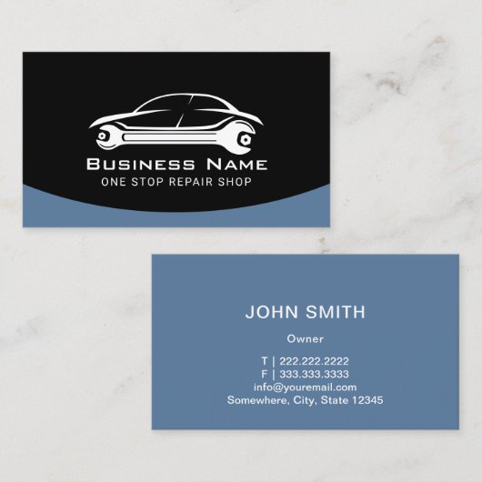 Automatische reparatie van auto's met beroepskarak visitekaartje (Voorkant / Achterkant)