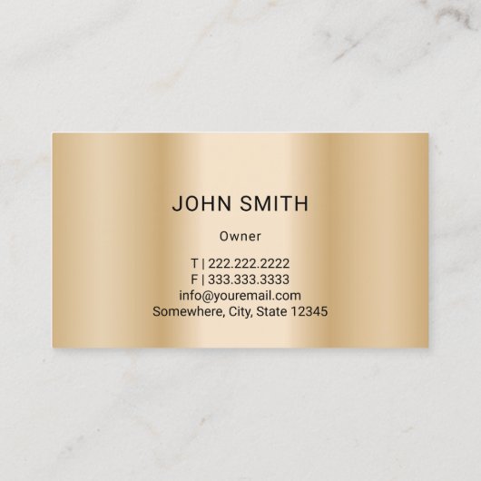 Automatische reparatie van auto's Modern Gold Auto Visitekaartje (Achterkant)