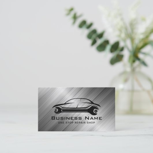 Automatische reparatie van metaalauto's visitekaartje (Staand voorkant)