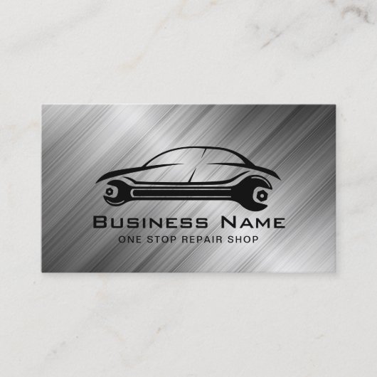 Automatische reparatie van metaalauto's visitekaartje (Voorkant)