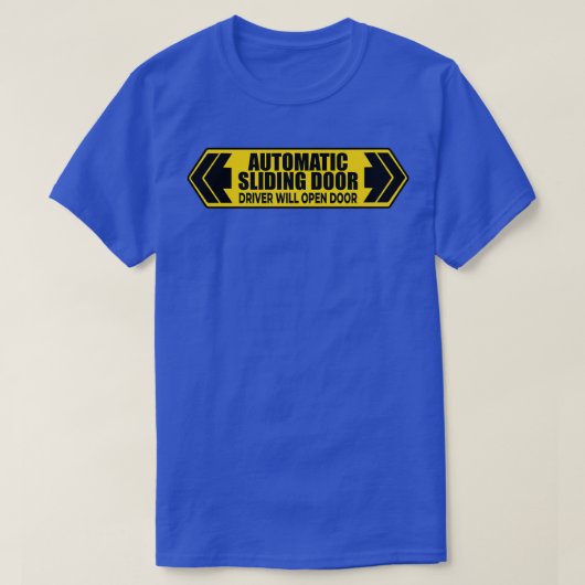 Automatische schuifdeur wordt geopend t-shirt (Design voorkant)