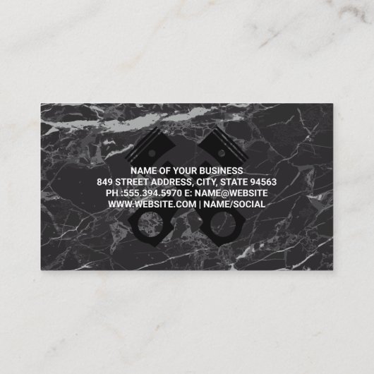 Automatische service Logo-moersleutels | zwart mar Visitekaartje (Achterkant)