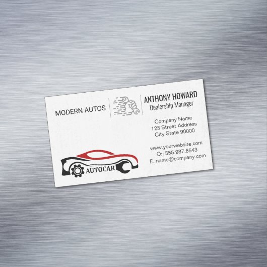 Automatische services | autodealerschap | Auto-ond Magnetisch Visitekaartje (Voorbeeld)