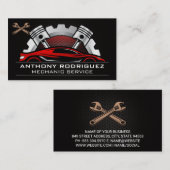 Automatische services | koolstofmetaal | moersleut visitekaartje (Voorkant / Achterkant)