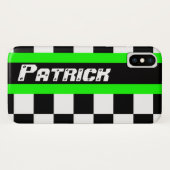 Automatische sporters, ingecheckte naam van vlag i Case-Mate iPhone case (Achterkant (horizontaal))