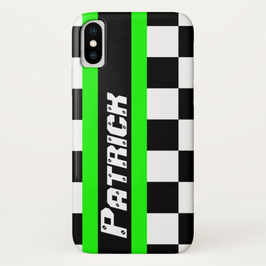 Automatische sporters, ingecheckte naam van vlag i Case-Mate iPhone case (Achterkant)