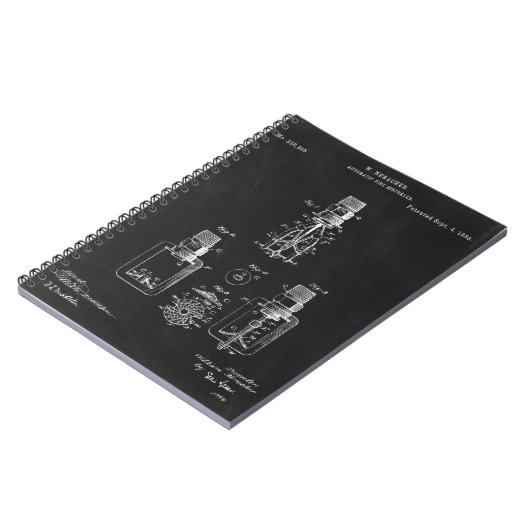 Automatische sprinkler, patent notitieboek (Linkerzijde)