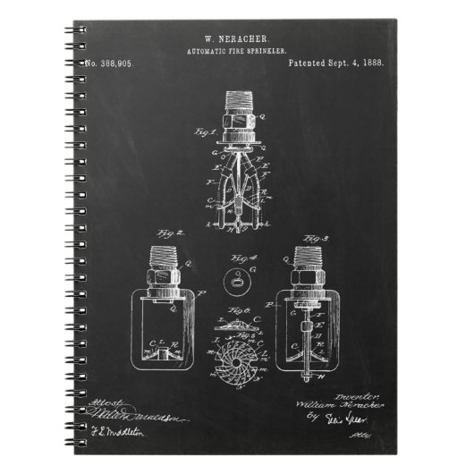Automatische sprinkler, patent notitieboek (Voorkant)